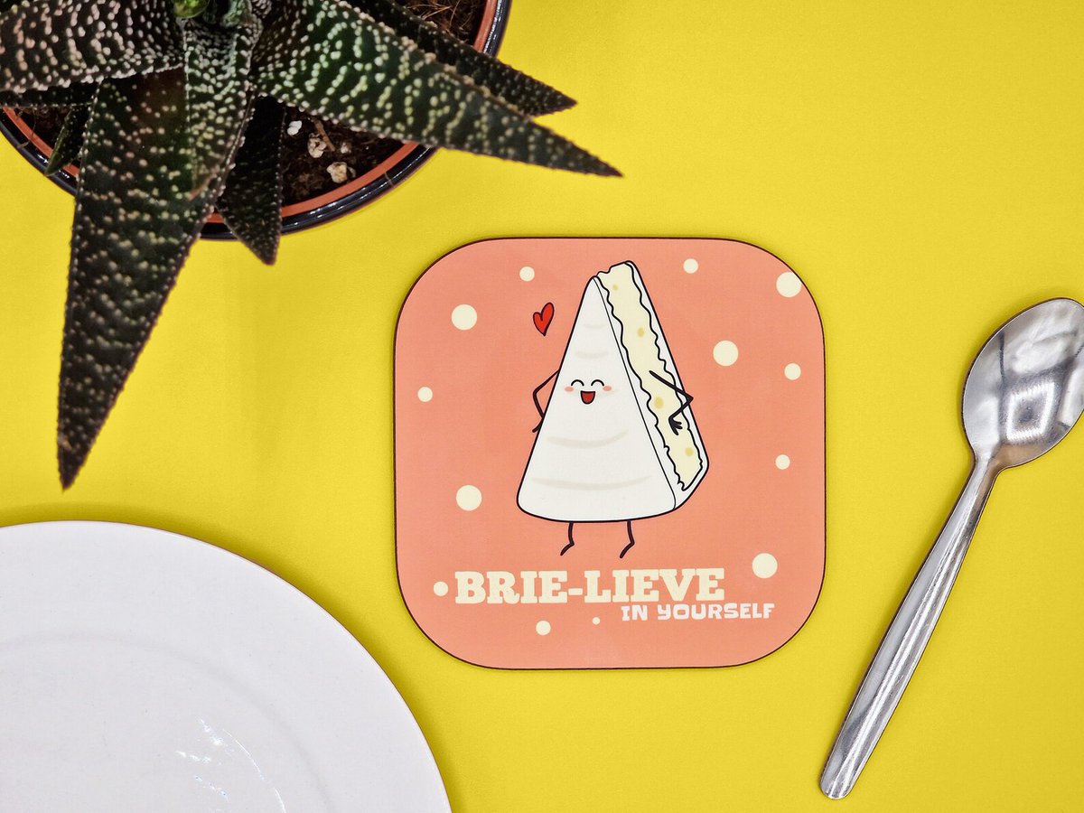 KPrimeArt's tweet photo. 10cm X 10cm Hardboard coasters featuring an adorable positivity pun in a glossy photo finish! 💕

Our coasters are made from wood fibres sourced from a mixture of sustainable forests and sawmill waste. Long lasting and recyclable at the end of their use! 💚 https://t.co/2R788Y3v7c