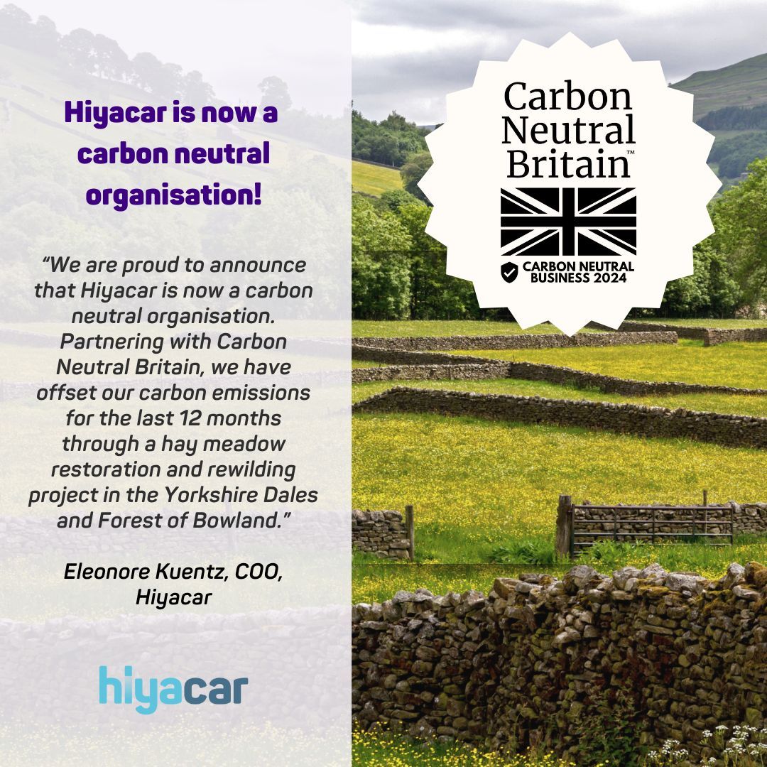 🌳 𝐇𝐢𝐲𝐚𝐜𝐚𝐫 𝐂𝐚𝐫𝐛𝐨𝐧 𝐍𝐞𝐮𝐭𝐫𝐚𝐥 𝐎𝐫𝐠𝐚𝐧𝐢𝐬𝐚𝐭𝐢𝐨𝐧 🌳 

"We are proud to announce that Hiyacar is now a carbon neutral organisation. Partnering with Carbon Neutral Britain, we have offset our carbon emissions for the last 12 months"