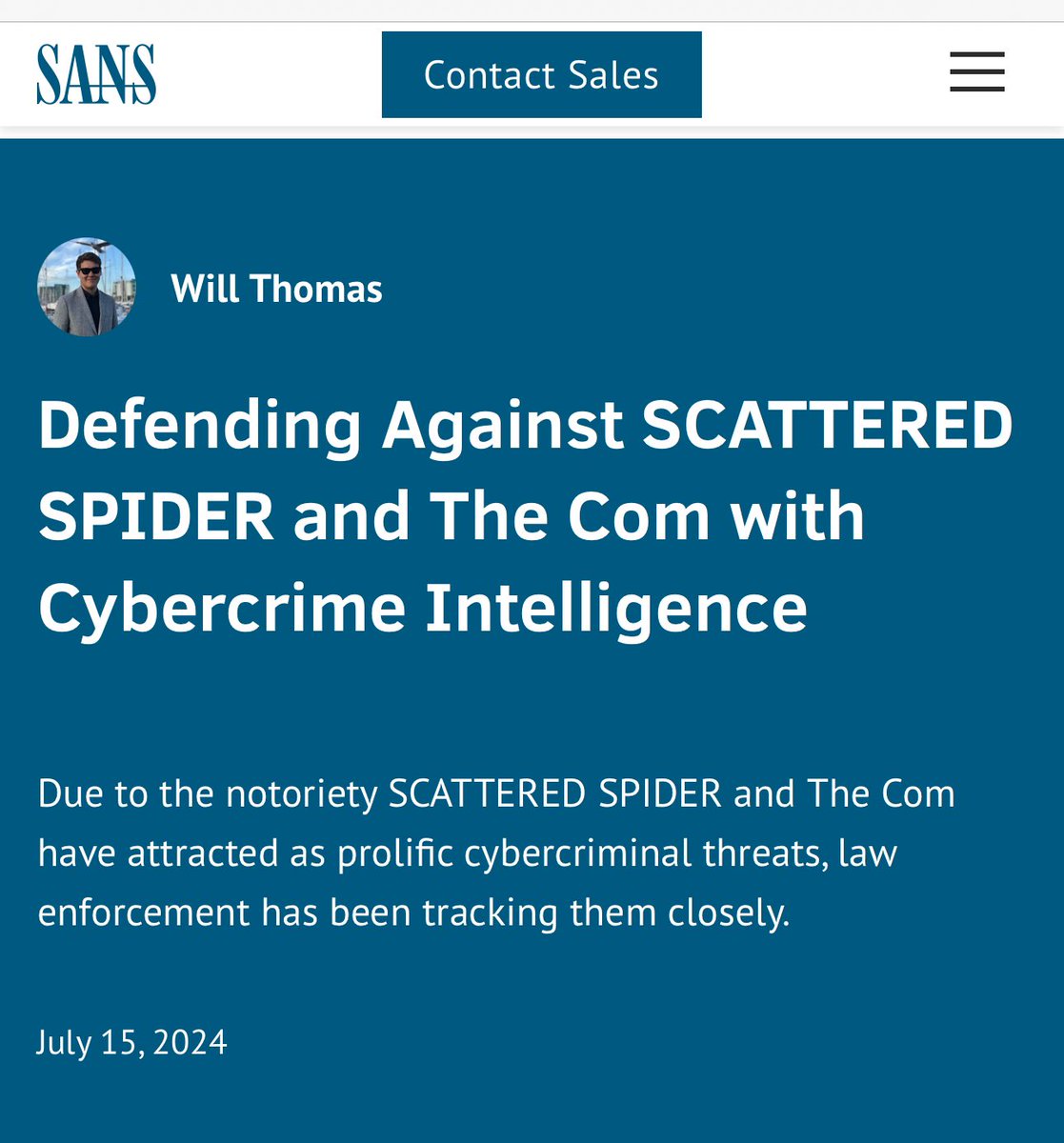 BushidoToken's tweet photo. Pleased to share my new @sansforensics blog on Defending against SCATTERED SPIDER and The Com!

🔗 https://t.co/LaabT7N1Zm

#SANS #FOR589 #Cybercrime #intelligence #DFIR #CTI #threatintelligence #TheCom #scatteredspider https://t.co/qHPNVUyvLk
