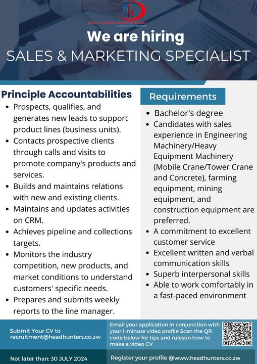 HeadHuntersInt's tweet photo. 🚀Join Our Client's Team as a Sales &amp; Marketing Specialist! 🚀
#SalesSpecialist #MarketingSpecialist #JoinOurTeam #CareerOpportunity #JobOpening #MarketingJobs #SalesJobs #JobSearch #HiringNow #ApplyToday #MarketingCareer #SalesCareer #JobVacancy #CareerGrowth https://t.co/vytlmcjgkb