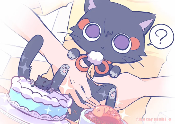 誕生日なので、童話猫ちゃんに #scarameow #Genshinfanart