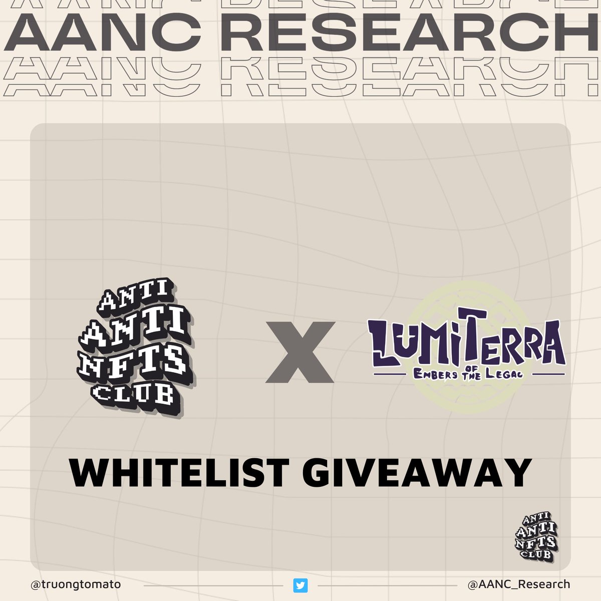 🎁Giveaway 5 WL Lumiterra Cực HOT 🎁

Đây là whitelist dùng để tham gia Closed Bet Test với pool giải thưởng lên tới 1 triệu đô và chỉ giới hạn cho WL tham gia.

Cách Tham Gia: 
✅1. Follow <a href="/LumiterraGame/">Lumiterra (mainnet arc)</a> , <a href="/AANC_Research/">AANC Research</a>
✅2. Like và RT bài viết này
✅3. Comment địa