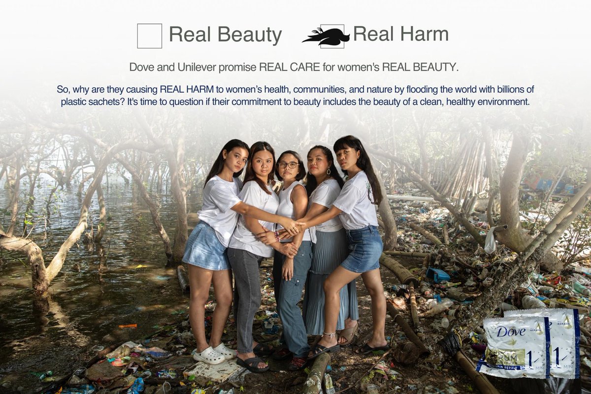 Unveil the secret to ✨ 'REAL BEAUTY' ✨

Join Dove &amp; Unilever in their profit-loving campaign to beautify the world with sachets! Billions of plastic sachets that cause REAL HARM to our health, communities, and nature. Because nothing says ‘REAL CARE’ like plastic pollution. 🤫