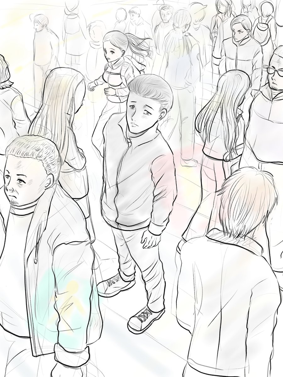 昨日描いた絵です( ゜Д゜)     恋の魔法とおまじない723-1完成   福娘童話集様昔話「彦一の生き傘」ラフ     素材「ちびモブ会社員」文字付 好きキャラファンアートザ・ファブル、ペン入れチミチミ  #恋の魔法とおまじない #昔話 #PIXTA