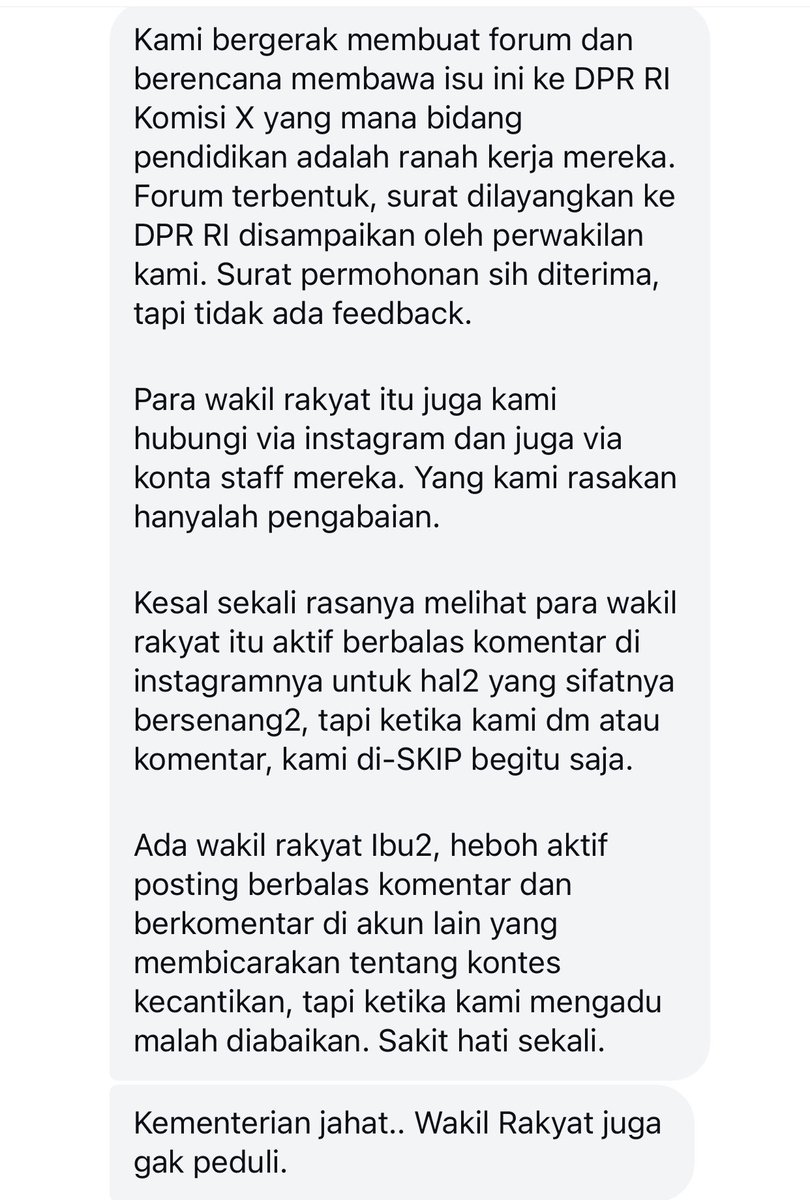kikysaputrii's tweet photo. Sudah sampai kepada forum di DPR tapi tetap tidak ada jawaban. 

Tolong Pak @nadiemmakarim 
Buat kami tetap percaya pada bapak sbg Pimpinan 🫡 https://t.co/fdmhSzhkry