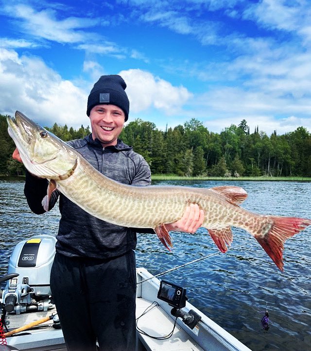 FishHuntPLC's tweet photo. Congratulations Zach Phillips!
Beautiful 46” Muskie. Thanks for sharing. 
Perseverance pays of my friend!
#muskie_nation #perraultlakecamp #fishof1000casts #catchandrelease #perraultlake #greatday https://t.co/9gECetvotE