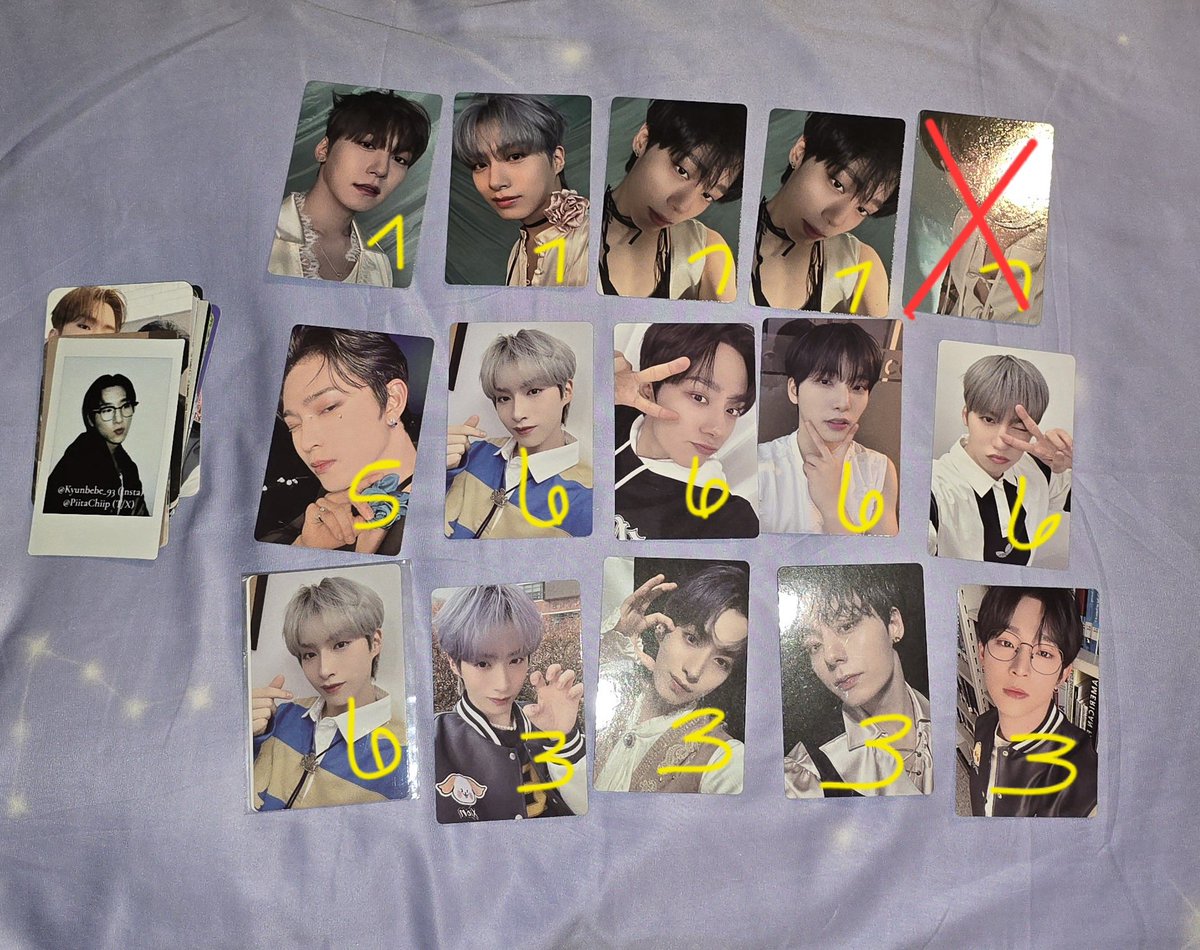 PiitaChiip's tweet photo. WTS Ateez and Oneus PC's 

Price includes stamped shipping 

If you buy 4+ it will have to tracked shipping

USA Only 

Have:
Pic 1
✅✅✅✅✅✅
✅✅🍃✅✅
✅✅✅✅✅

Pic 2 
✅✅✅✅❌
✅✅✅✅✅
✅✅✅✅✅

Pic 3
✅🍃✅

#wts #wtskpop #wtsateez #wtsoneus #toomoon #atiny https://t.co/K44mNQJRZF
