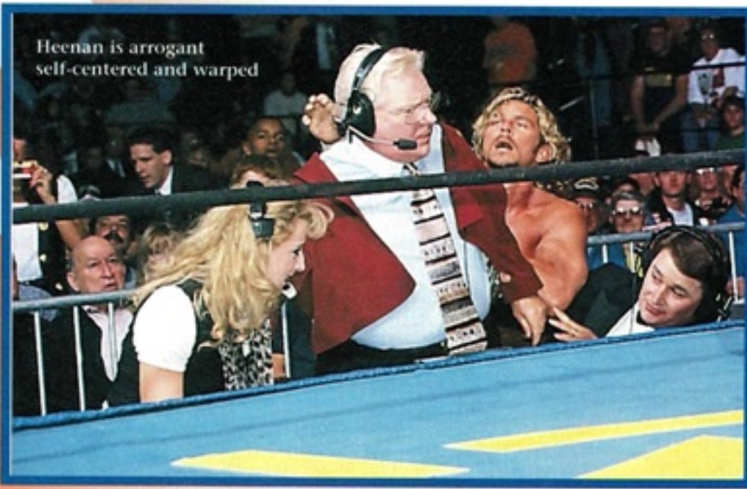WrestleMagazine's tweet photo. That time Pillman fucked with Heenan’s neck https://t.co/SBgsZZPWA9