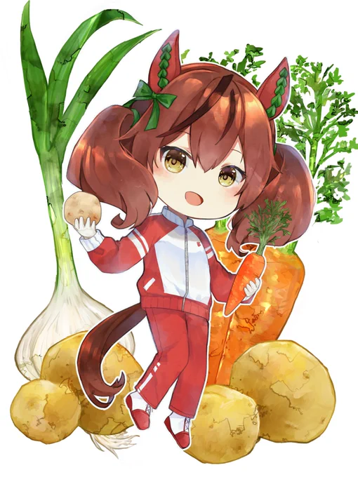トレーナーさんに何か作ったげるか!2枚目は野菜。#ウマ娘 #ナイスネイチャ 