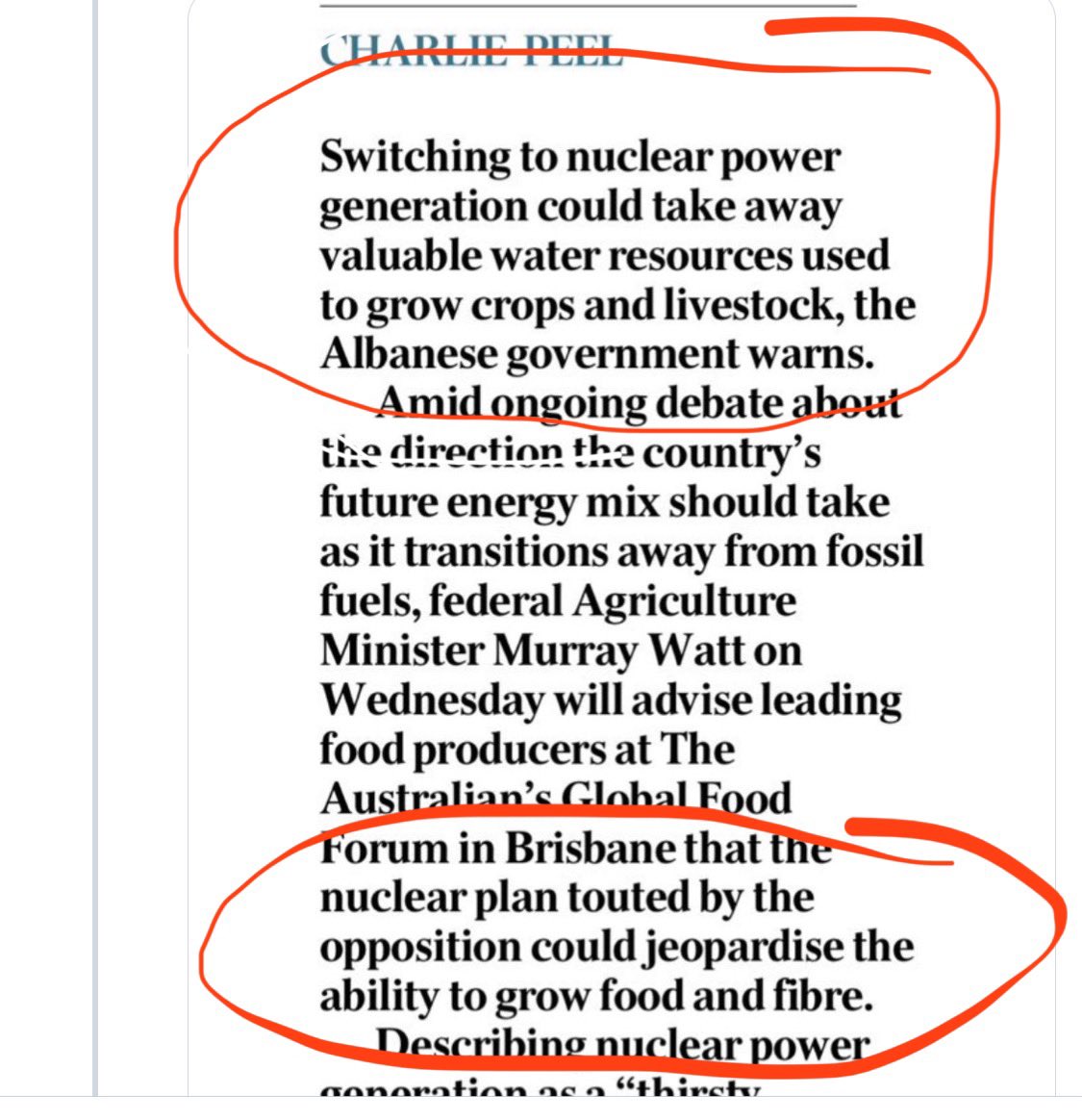 Chris Morshead 🇦🇺🏴 (@soupercocky) on Twitter photo <a href="/ben_nexhip/">Ben Nexhip</a> <a href="/MurrayWatt/">Senator Murray Watt</a> <a href="/tanya_plibersek/">Tanya Plibersek</a> removing millions of megs from the system according to the <a href="/acccgovau/">ACCC</a> will have bugger all impact on food security but cooling for power generation will “take away a valuable water resource used to grow crops” and “jeopardize our ability to grow food” pathetic <a href="/ben_nexhip/">Ben Nexhip</a> <a href="/MurrayWatt/">Senator Murray Watt</a> <a href="/tanya_plibersek/">Tanya Plibersek</a> removing millions of megs from the system according to the <a href="/acccgovau/">ACCC</a> will have bugger all impact on food security but cooling for power generation will “take away a valuable water resource used to grow crops” and “jeopardize our ability to grow food” pathetic
