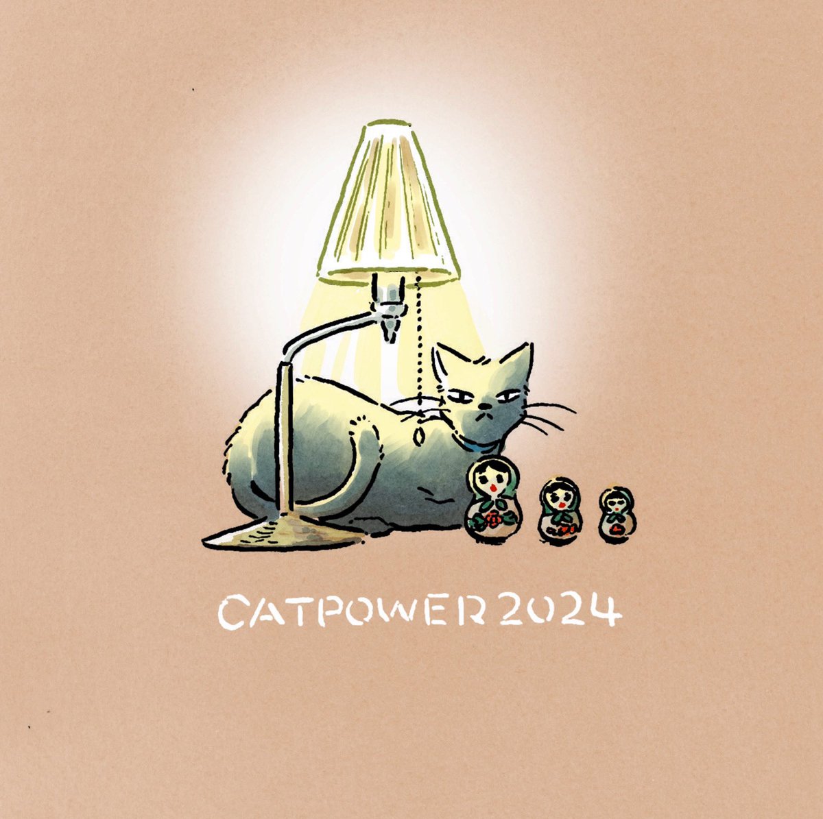 「《展示参加のお知らせ》 ギャラリールモンド主催、 チャリティー展【CATPOWE」|かわいちひろのイラスト