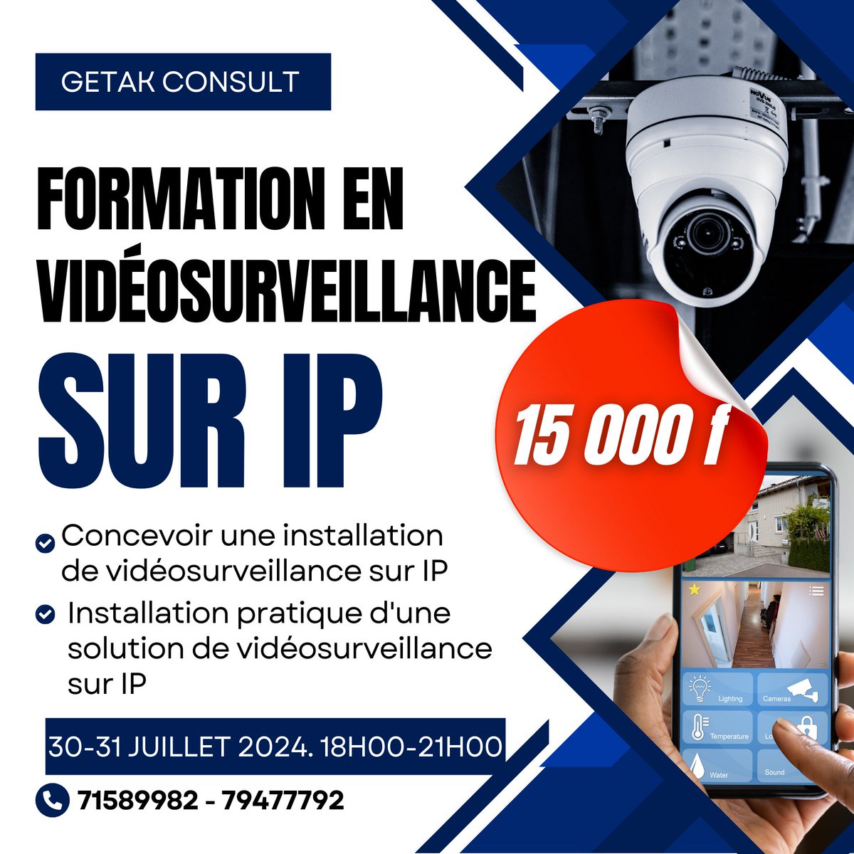 Vous êtes électricien, technicien réseau, informaticien ou diplômé du secondaire, cette formation est pour vous.
Inscrivez-vous sur ce formulaire forms.gle/UcUmVScFbx4Qmi… ou contactez l'un de ces numéros la formation de 15 000f. 
71589982, 79477792.
Formons nous vivants.
Gerry