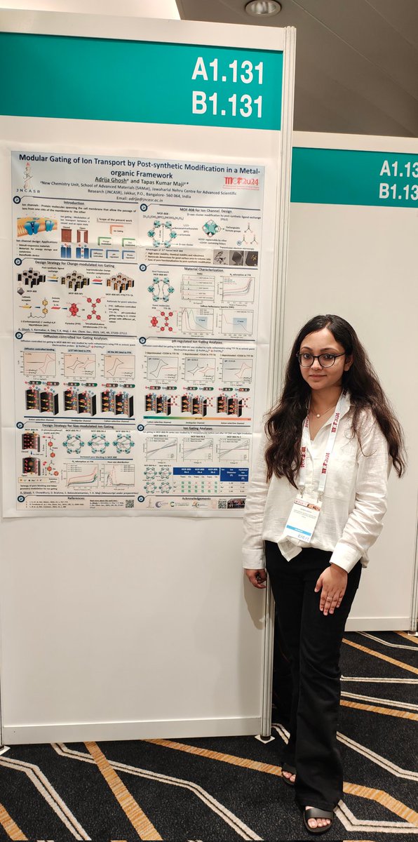 Adrija Ghosh (@adrija97) on Twitter photo Interested in knowing about bio-inspired ion channel design of MOFs? Visit my poster <a href="/9thMOF2024/">MOF2024</a> B1.131 today (17th July). Would love to answer questions.
<a href="/Molmat_JNCASR/">MolMat Lab (Prof. Tapas K Maji's Group)</a> <a href="/Maji_TK/">Tapas K Maji</a>
#mof2024 Interested in knowing about bio-inspired ion channel design of MOFs? Visit my poster <a href="/9thMOF2024/">MOF2024</a> B1.131 today (17th July). Would love to answer questions.
<a href="/Molmat_JNCASR/">MolMat Lab (Prof. Tapas K Maji's Group)</a> <a href="/Maji_TK/">Tapas K Maji</a>
#mof2024