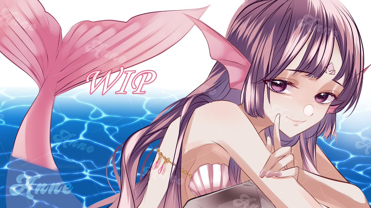 「次も人魚です色ラフできたNext is another mermaid illu」|杏@7/12 OC立ち絵🐈‍⬛のイラスト
