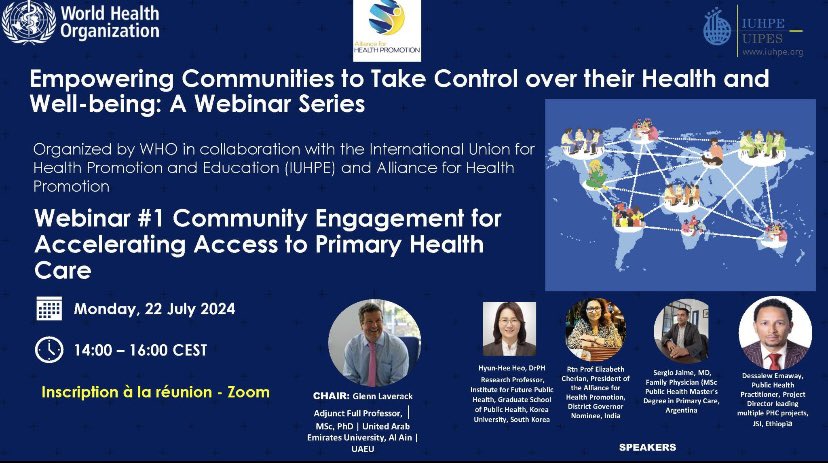 Control over their Health and Well-being: A Webinar Series between @who &amp; <a href="/IUHPE/">IUHPE</a> <a href="/AHPA_AU/">Australian Health Promotion Association (AHPA)</a>