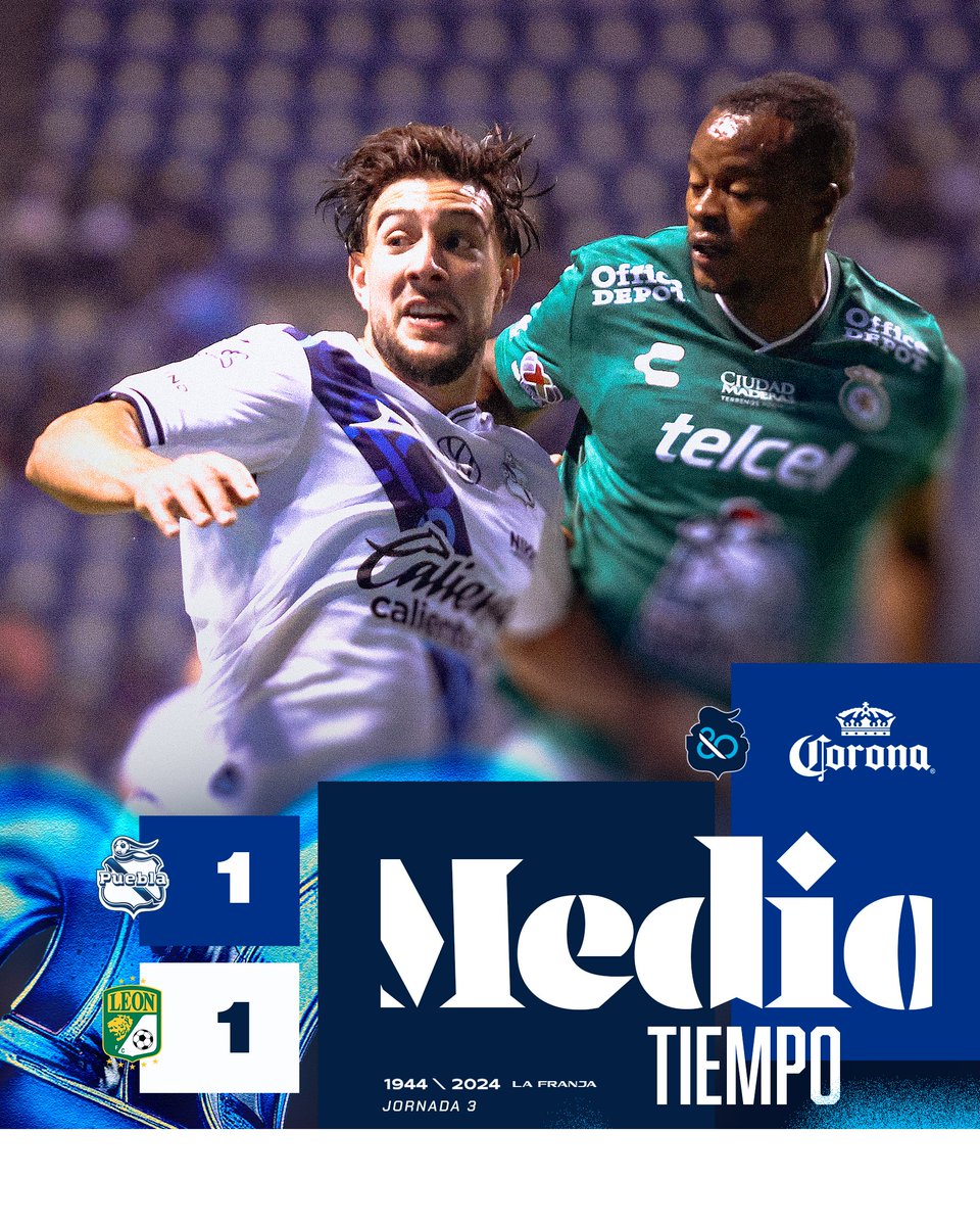 ClubPueblaMX's tweet photo. Terminó el primer tiempo en el 🏟️Cuauhtémoc.

#LaFranjaNosUne🎽 https://t.co/NrwHoSu39O