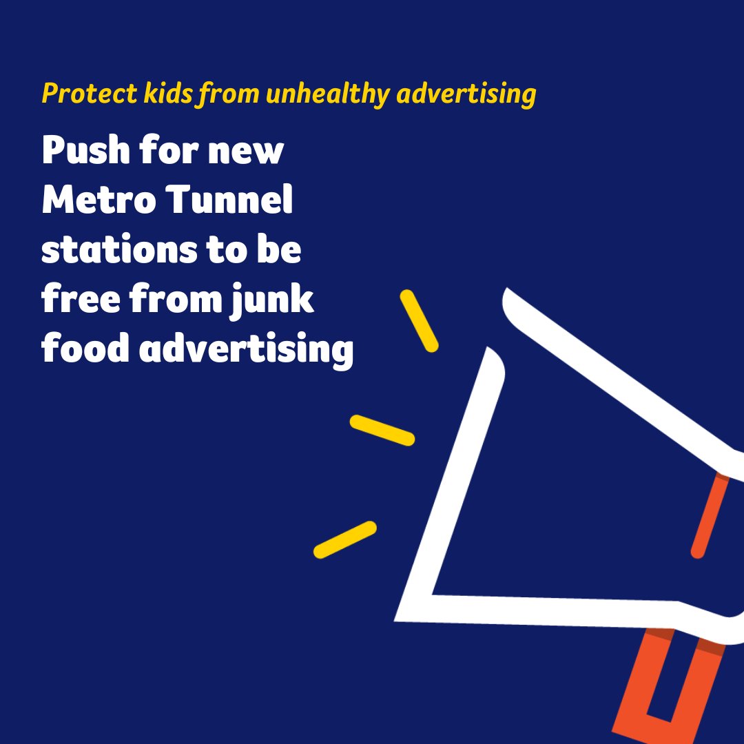 Good nutrition in childhood is crucial, but kids see 25+ junk food ads daily. These ads are allowed on public transport and near schools, and we're urging the government to remove them at new Metro train stations. Join us in the fight for our kids' health: ccvic.org/3WamVKW