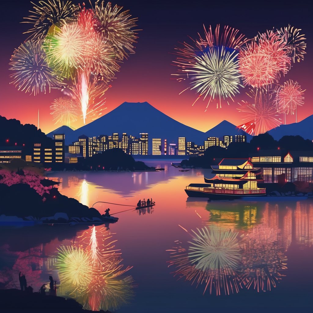 花火ファンですか？🎆

東京で2024の #隅田川花火大会 が間もなく開催されます‼️👀

📅7月27日（土）
⏰ 7 PM

花火を見てインスピレーションを受け、花火に関連した作品を作ってみよう！#NFT #AIArtwork 

🔗sumidagawa-hanabi.com/#