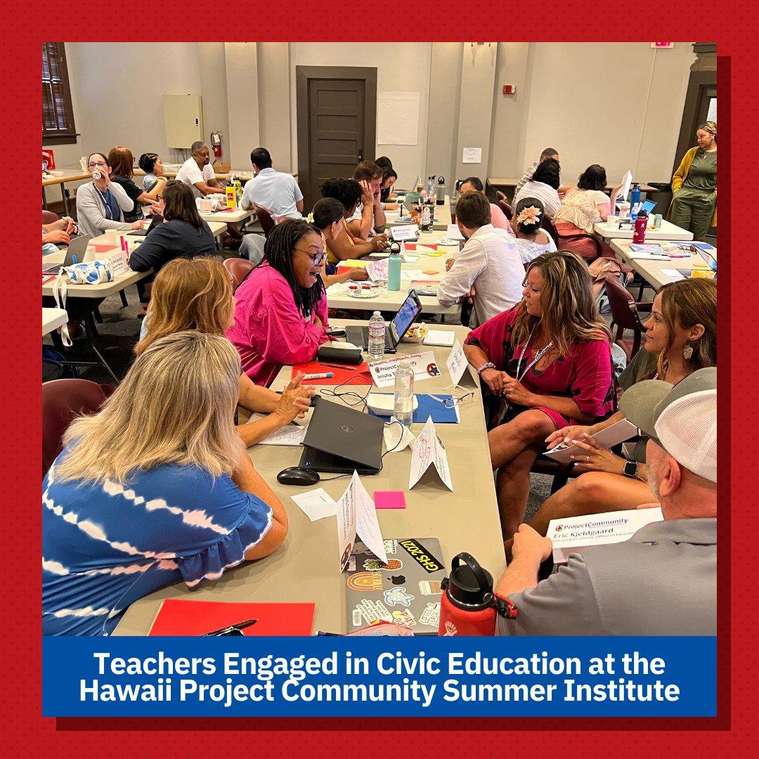 CivicEducation's tweet image. Pics from Day 1 of the Project Community summer institute in Honolulu. 🏄🏽‍♀️ Learn more about Project Community here: civiced.org/project-commun… #civics #projectcommunity
