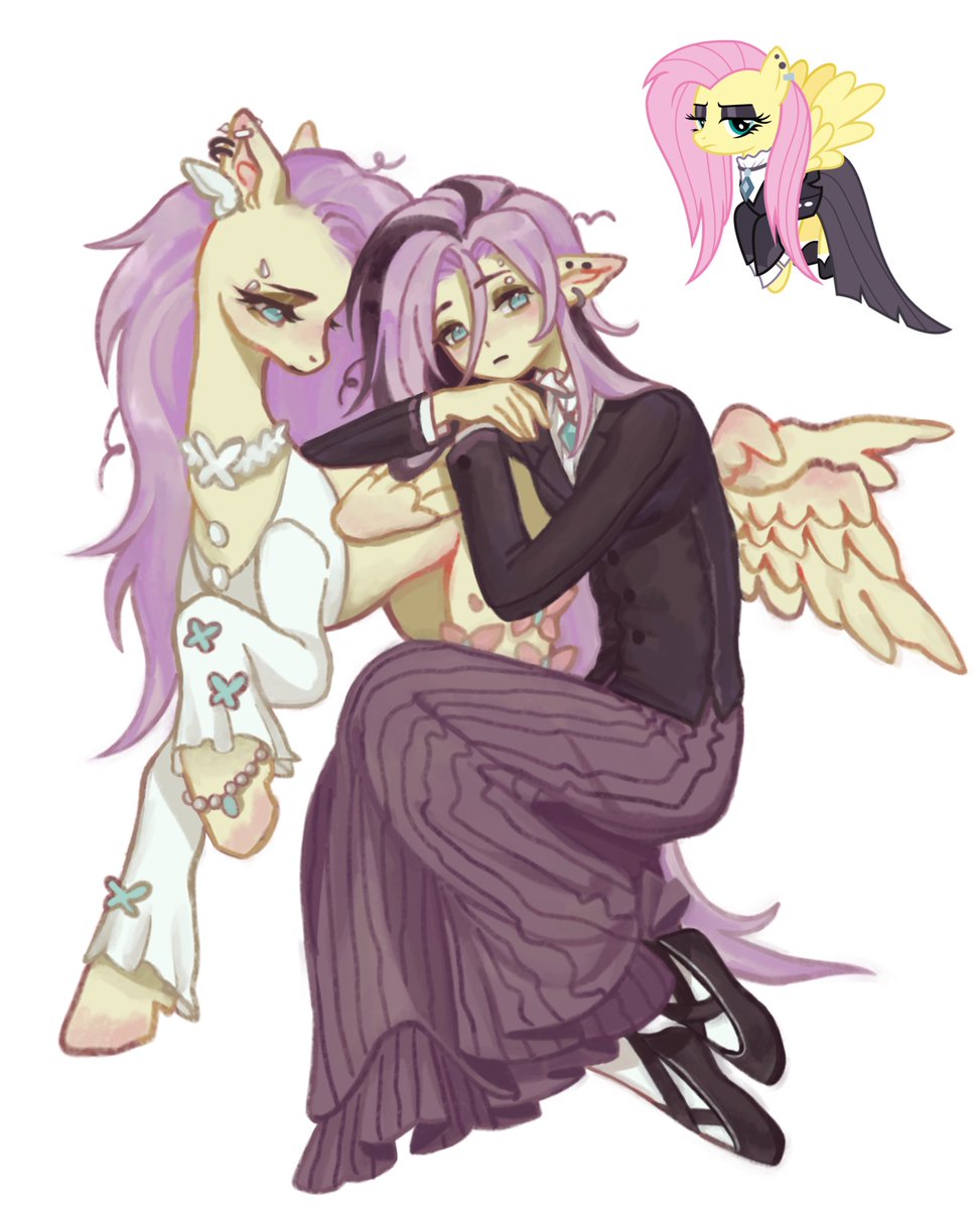 bloomuffinomnom's tweet photo. she’s so emo coded🖤 #mlp #fluttershy https://t.co/NcN2qz6x1m