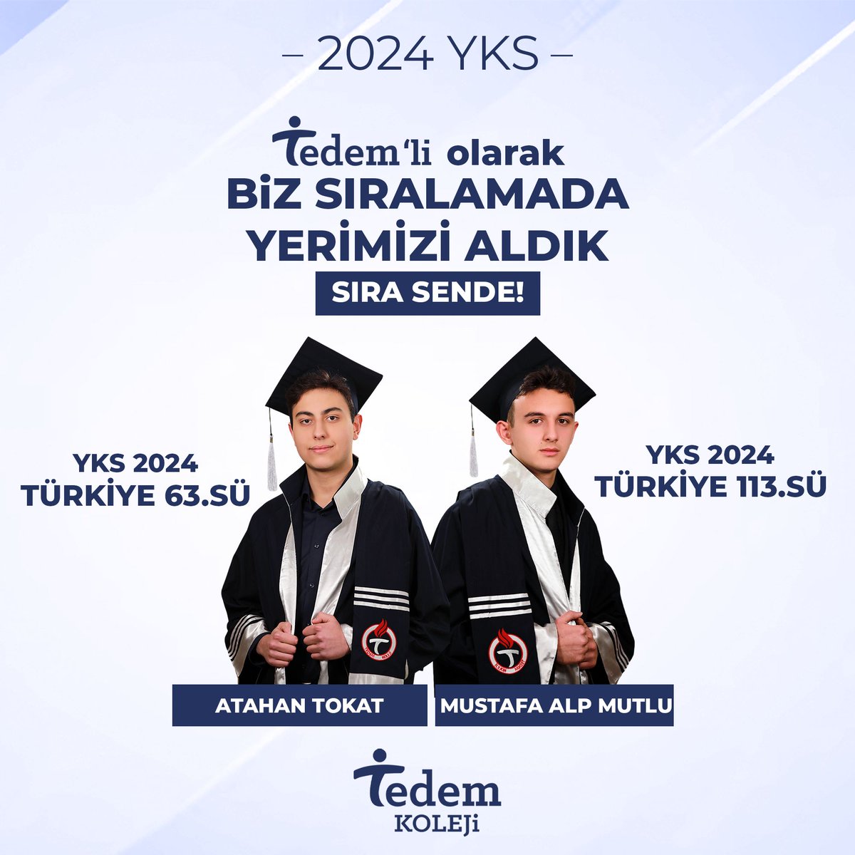 KonyaTedem's tweet photo. "🔥 Tedem Koleji olarak öğrencilerimizin 2024 YKS başarılarıyla gurur duyuyoruz! Geleceğin liderleri yine kendini gösterdi. 💪🌟 #TedemKoleji #2024YKS #BaşarıÖyküleri" https://t.co/HlyAYwIkT6