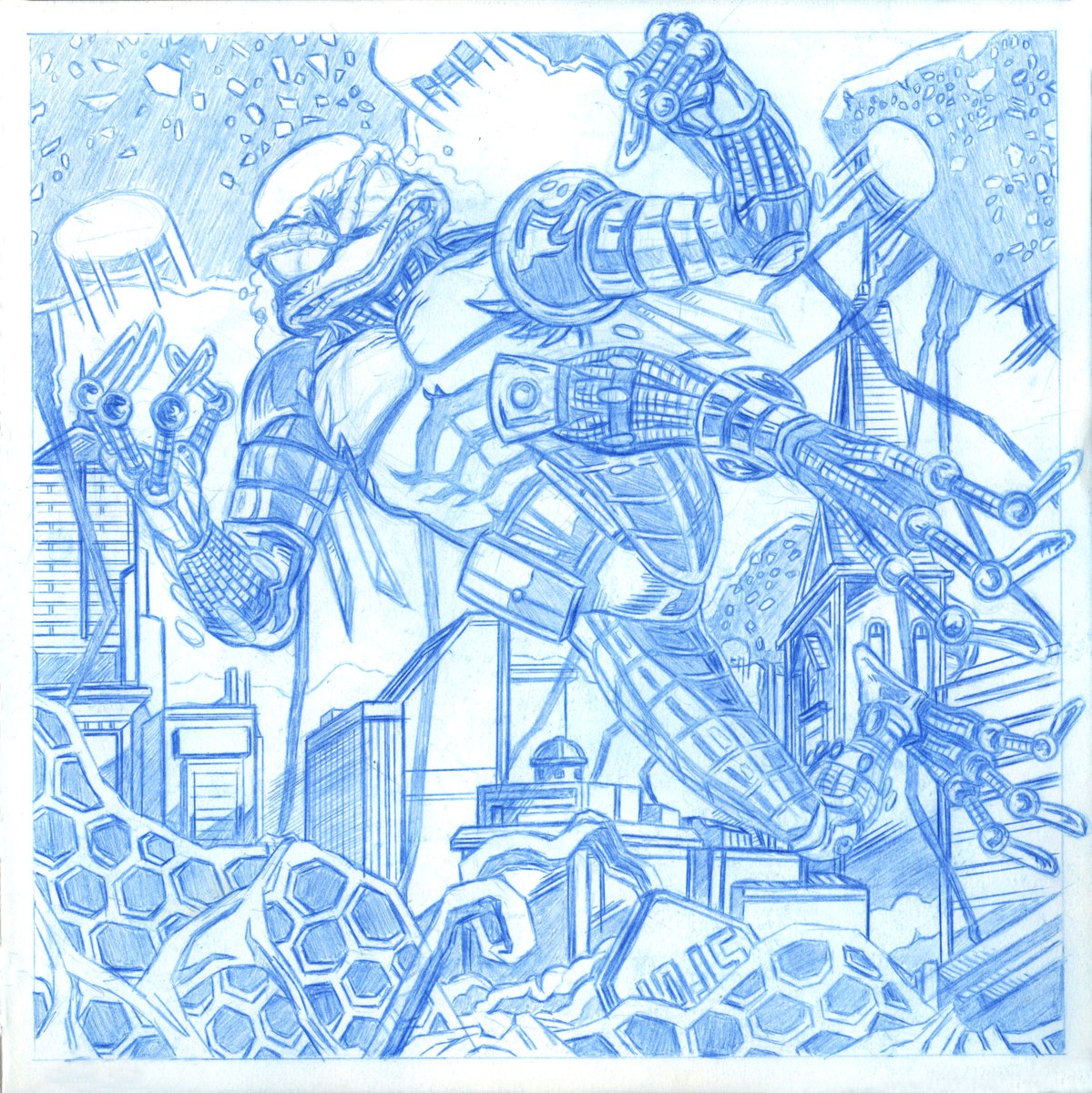 SirSilver13's tweet photo. Drawing and working to get better everyday. What better to draw for the prompt of Jump then @ @EthanVanSciver's #Cyberfrog. He is so much fun to draw! https://t.co/1zJlsRninq