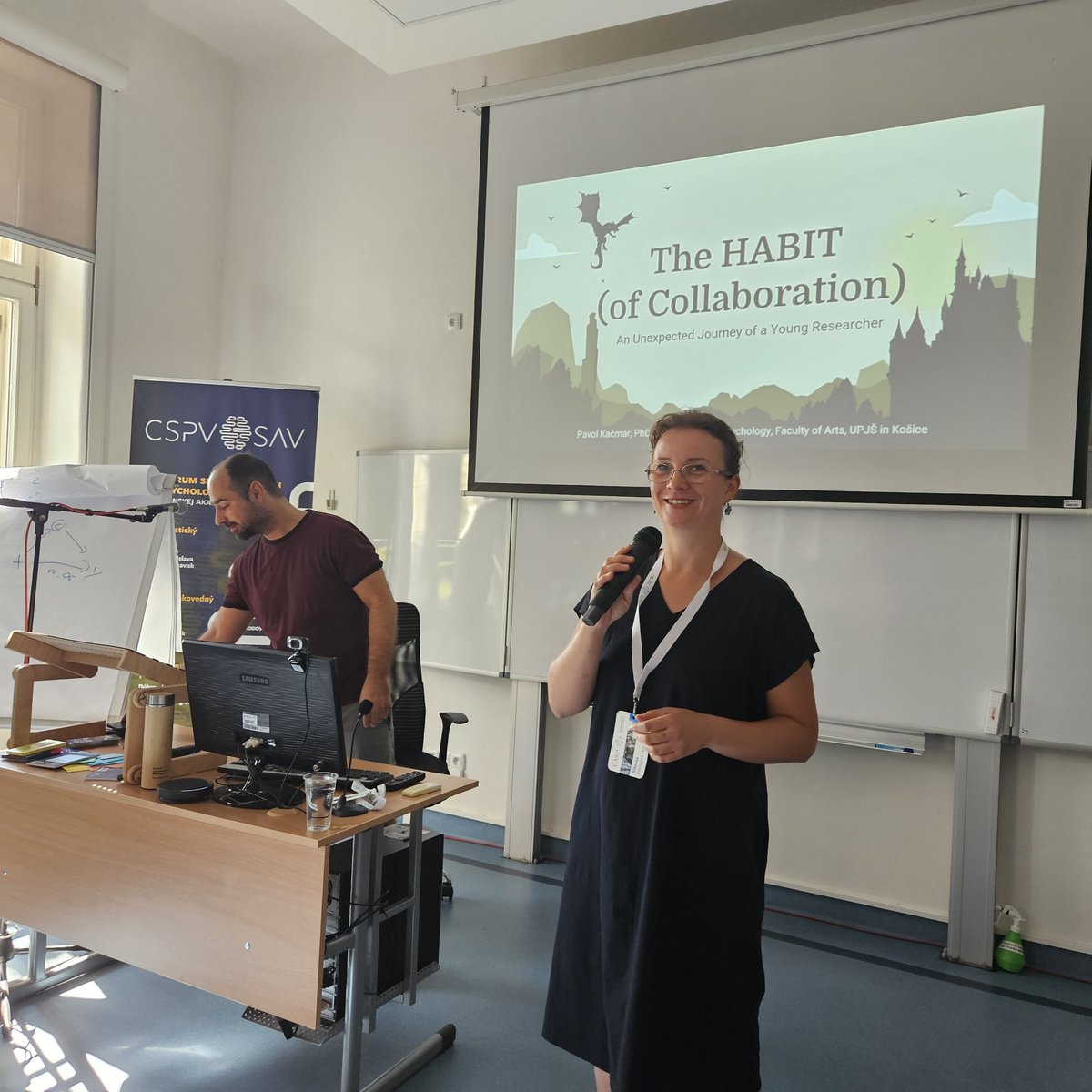 Listening to Pavol Kačmár's keynote, 'The Habit of Collaboration: An Unexpected Journey of a Young Researcher'—insightful and hilarious!" <a href="/easpinfo/">EASP</a>
<a href="/UPJS_kosice/">Pavol Jozef Šafárik University in Košice</a> #SummerSchool