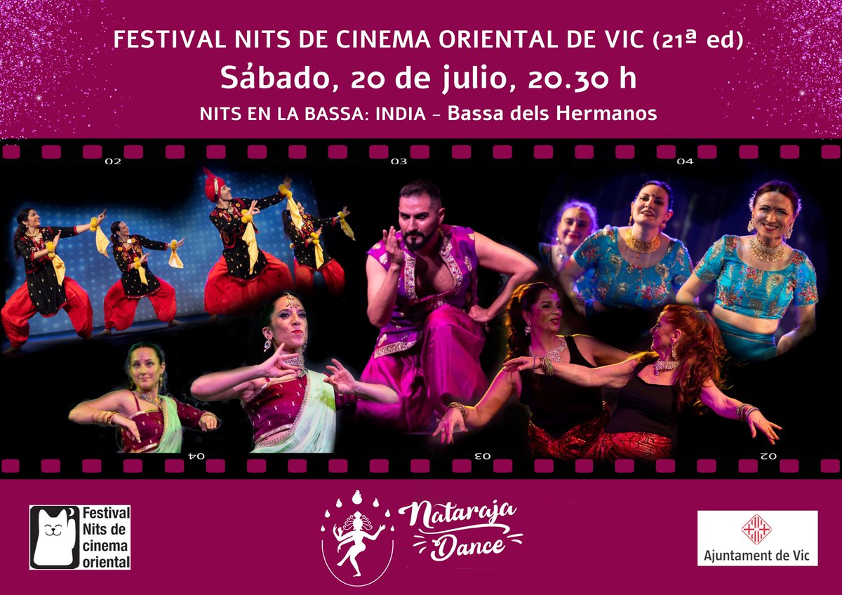 nataraja_dance's tweet photo. El sábado estaremos de nuevo en el Festival Nits de Cinema Oriental de Vic. Antes de la proyección de Hanuman. 
Llevando ritmo y color al estilo de la India con sus alegres danzas. 
Te esperamos en esta GRAN noche de música y cine. 

 #bollywood #fesnits @CinemaOriental https://t.co/OoDq6v4slw
