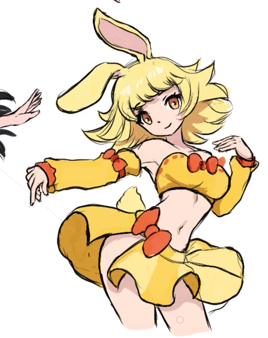 My contributions in the #RabbitandSteel magma drawpile thing. First time actually doing a collaborative drawing it was super fun and really cool seeing how it all came out, especially everyone that drew swimsuit rabbits around my heavy blade drawing 