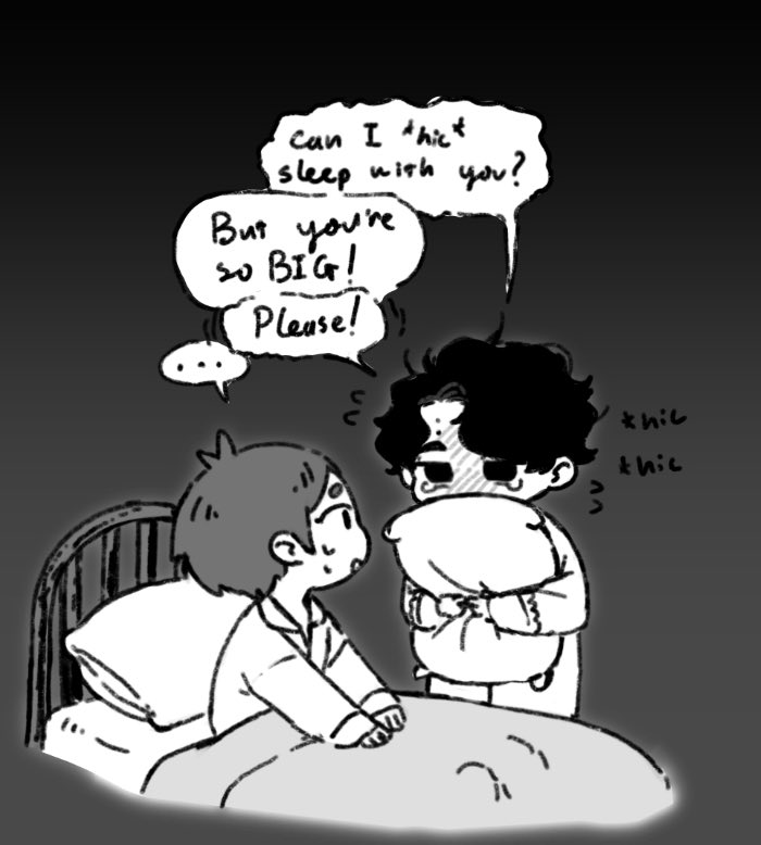goatticorn's tweet photo. Big boy Omi doesn’t wanna sleep alone,
So they sleep perpendicular to the bed with their legs hanging off the edge 🛏️ 🌕 https://t.co/ApB0jebixt