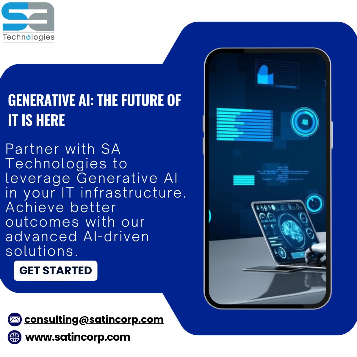 SatechGlobal's tweet image. Generative AI: The Future of IT is Here 🌟

Partner with SA Technologies to leverage Generative AI in your IT infrastructure. Achieve better outcomes with our advanced AI-driven solutions.

connect with us:consulting@satincorp.com
 
#GenerativeAI #ITSolutions #SATechnologies