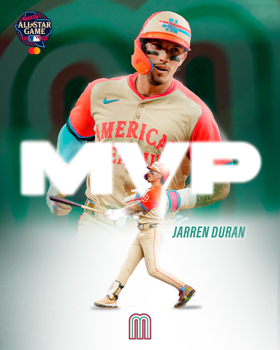 MexicoBeis's tweet photo. EL NUESTRO 🇲🇽 🌟 

Jarren Duran es el MVP del #AllStarGame de @MLB

#MexicoDeMiSangre 🩸 sigue brillando ⭐️ https://t.co/xGejFGldk1