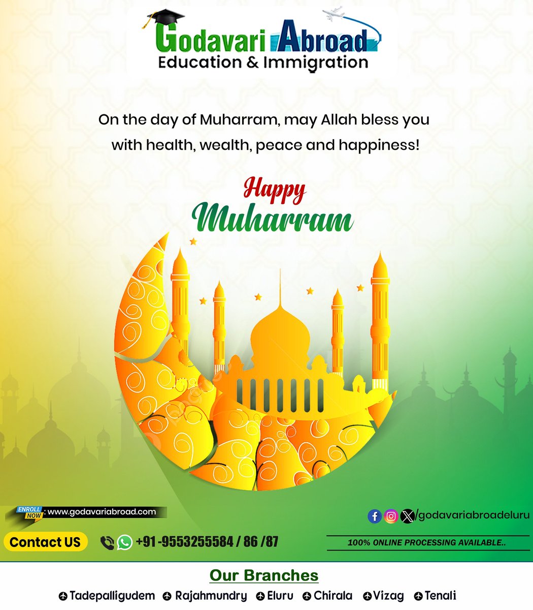 Godavariabroad's tweet photo. On the day of Muharram!☪️
may Allah bless you with health, wealth, peace and happiness!
Happy muharram🙏 https://t.co/hxgzZo3140