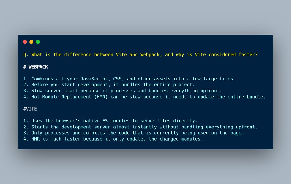ADHIRAJ47887184's tweet image. #VITE VS WEBPACK #FRONTENDLEARNING