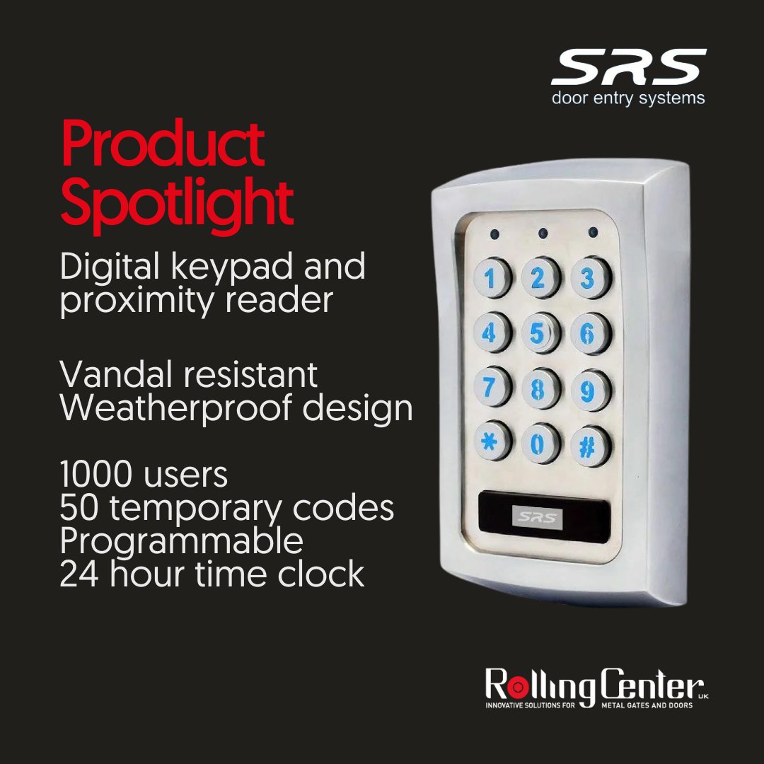 RollingCenterUK's tweet image. Combining a digital keypad and proximity reader in one sleek unit, this device is perfect for stand-alone access control. The vandal resistant and weatherproof design will elevate access control and your security on any property. 

View here &amp;gt; loom.ly/HF0EzM0 
#keypad