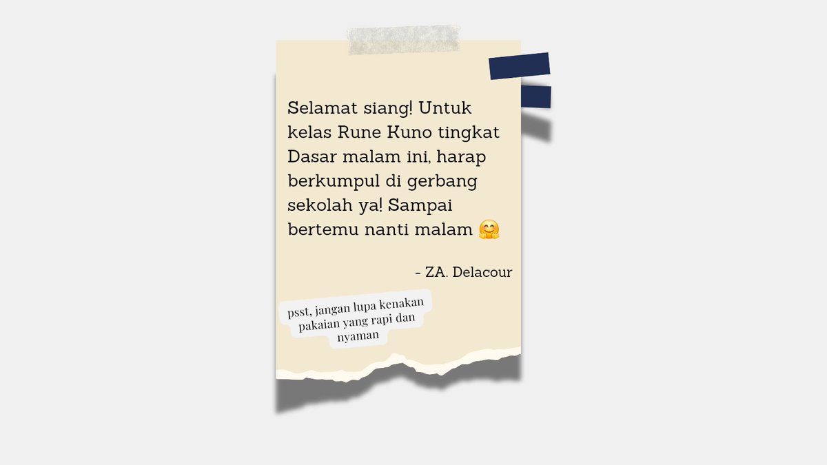 OfAlgiez's tweet image. ᅠ
Selamat siang houses!
Chopper ingin memberikan sedikit pengumuman mengenai kelas Rune Kuno tingkat awal hari ini. Mohon bantuannya untuk disampaikan kepada teman-teman yaa. Terima kasih! 🤗
ᅠ