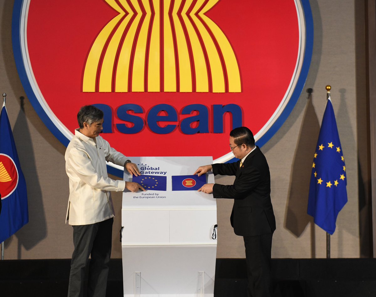 ASEAN's tweet photo. Secretary-General of ASEAN Dr. Kao Kim Hourn and Ambassador of the European Union (EU) to ASEAN Sujiro Seam today jointly launched the EU-ASEAN Sustainable Connectivity Package – Higher Education Programme (SCOPE-HE) Programme. Both Dr. Kao and Ambassador Sujiro also delivered opening remarks during the event, which featured a video presentation of the programme and included a panel discussion on “Fostering EU-ASEAN Collaboration: Empowering Future Leaders through Education and Industry Partnerships in Southeast Asia.” The discussion highlighted the importance of education-industry collaboration and the role of SCOPE-HE Programme in preparing students and fostering innovation in ASEAN. Funded by the EU with a commitment of 9.3 million Euros, the programme will run for four years and is implemented by Nuffic (the Dutch organisation for internationalisation in education) and  DAAD (the German Academic Exchange Service).