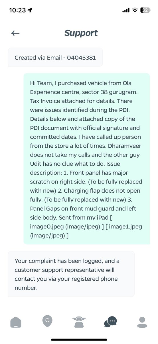 JAGDEY's tweet photo. @OlaElectric 4th july- Issues during PDI, got written confirmation that part will be changed within 3days.
Till date have been following up with service centre, call centre support but no progress.
The whole process seems broken! 
@bhash @OlaElectric https://t.co/cNqbx053he