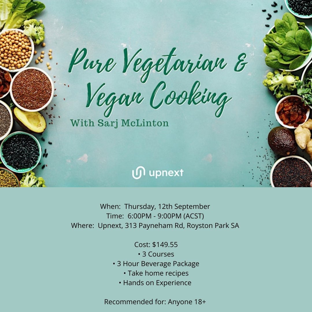 Upnext invites you to explore the art of plant-based cooking with Chef Sarj McLinton. In this interactive class, you’ll learn how to create delicious dishes from scratch using fresh, wholesome ingredients. Book now!   zurl.co/EKJ2