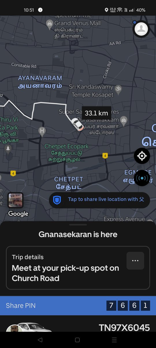 PrabhuMITian's tweet photo. @Uber_India he is going to drop them without taking a ride. What kind of service is this. If anything happens, what should I do. Worst driver so far from the Uber. I can hear him speaking on his phone with others, while I called my wife during the trip https://t.co/1qj7Zakcjs