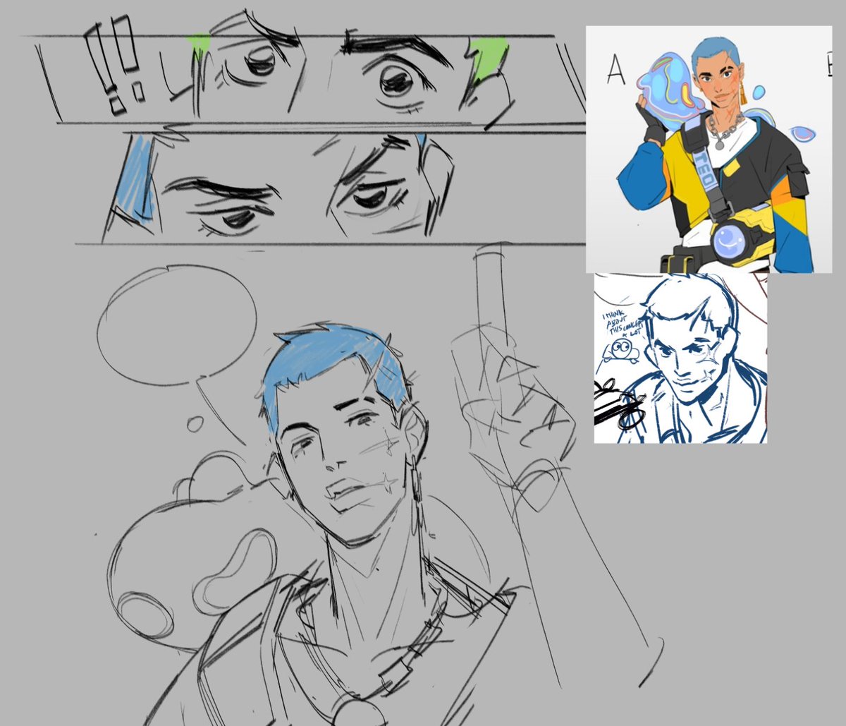 speaking about mirror selfs, i nominate blue hair concept gekko with the scars as what i see his omega counterpart to be 