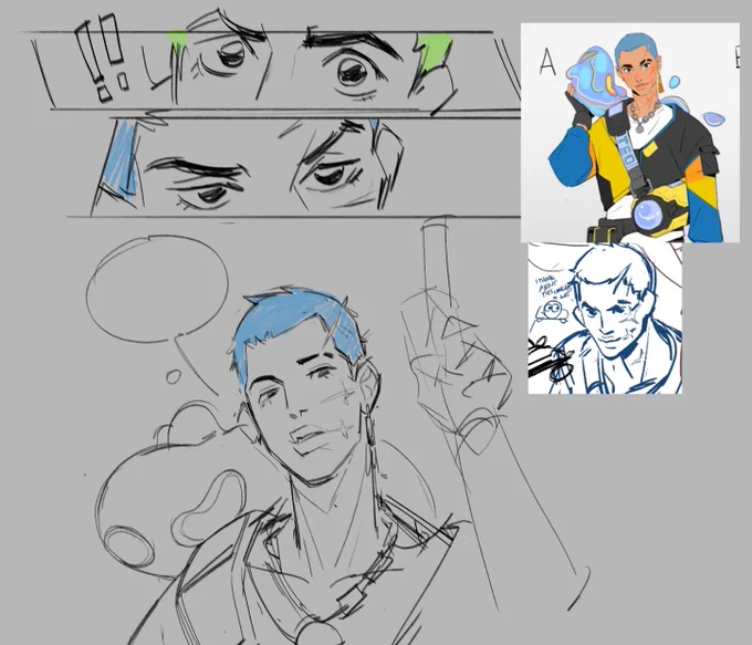 speaking about mirror selfs, i nominate blue hair concept gekko with the scars as what i see his omega counterpart to be 