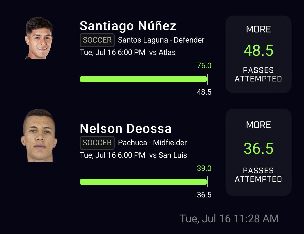 TheDailyPRoPHit's tweet photo. CASH THE NUKE PROP 🎯
Fernando Álvarez 45.5PA Over✅
And both bumps‼️✅✅
Almost swept hit 4/6 slips
Vip ➡️ https://t.co/rnl4CAif95
We on a roll🥁
#Prizepicks #MLS #Soccer #Gamblingtwitter #X #GamblingX #Betting #Montréal #TacoTuesday #W https://t.co/7FxPakTsWb