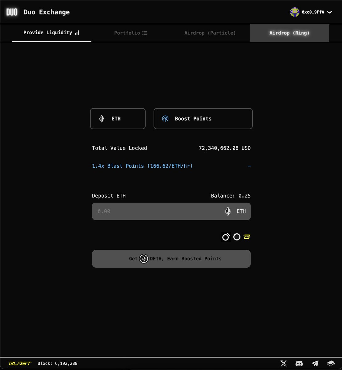 $RING airdrop is now available in Duo!
Airdrop page linked to duo.exchange as well