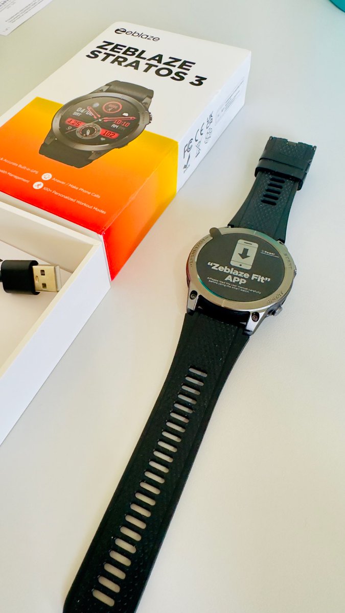 Zeblaze Stratos 3 Smartwatch with GPS, Amoled screen with gorilla glass protection, waterproof, health monitor and fitness tracker Ksh 10,450