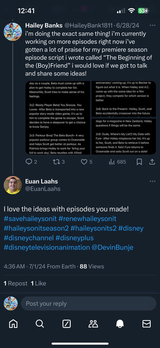 HaileyBank1811's tweet photo. Last post of the day: Euan i appreciate the love but please don’t post anything as if you created it yourself. we the actual creators would like to have some recognition at least. writing these episodes is very hard work that i don’t only do for myself but for every fan of hailey https://t.co/F7hyfs7n0J