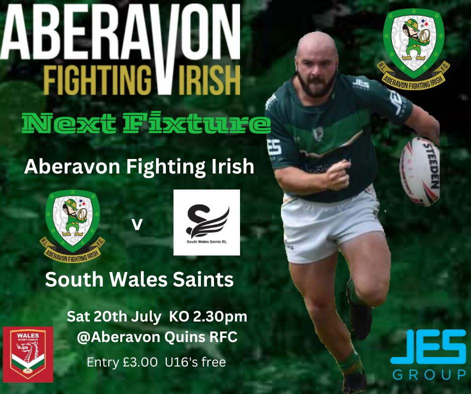 AberavonClub's tweet photo. Our Seniors have another HOME game this weekend - against a much improved @swalessaints 
Win this one and the @WalesRugbyL play-offs beckon.
Saturday 20th July at The Concrete Cage @Aberavon_Quins Kick Off 2.30pm. 
 🌞 BBQ and 🍺 
Let's get ready to Ruuuummmble!!
See you there https://t.co/8ReoPhLjJo