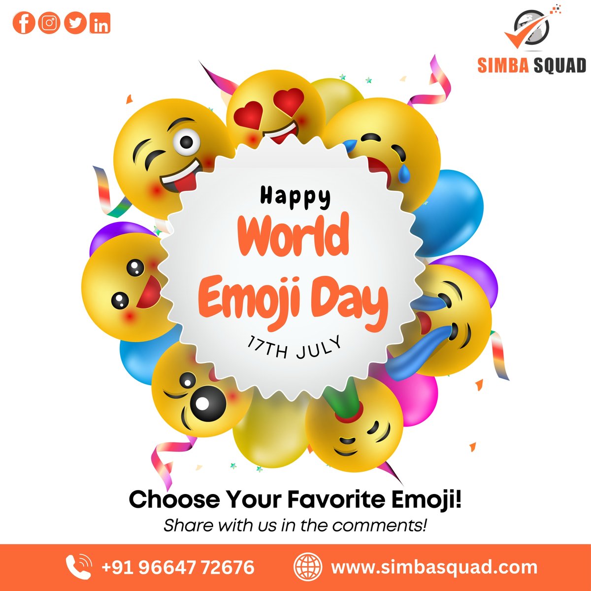 Simba_SquadTeam's tweet photo. World Emoji Day! Choose your favorite emoji and share it in the comments! #WorldEmojiDay

#emoji #emojis #instagood #fun #love #happy #wemojiday #laughing #crying #love #surprised #scared #angry #frustrated #thinking #awesome #beautiful #keywordresearch #backlinks #linkbuilding https://t.co/PDr6oiCyx4