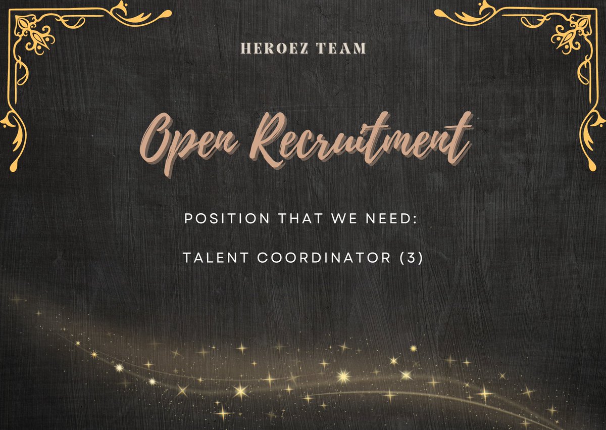 ㅤ

[ 𝙃𝙀𝙍𝙊𝙀𝙕 𝙏𝙀𝘼𝙈 𝙊𝙋𝙍𝙀𝘾 ] 

Kami sedang mencari 𝙩𝙖𝙡𝙚𝙣𝙩 𝙘𝙤𝙤𝙧𝙙𝙞𝙣𝙖𝙩𝙤𝙧, diutamakan yang paham dunia modeling dan aktif. 

Bila berminat bisa langsung hubungi pesan langsung kami! 

ㅤ