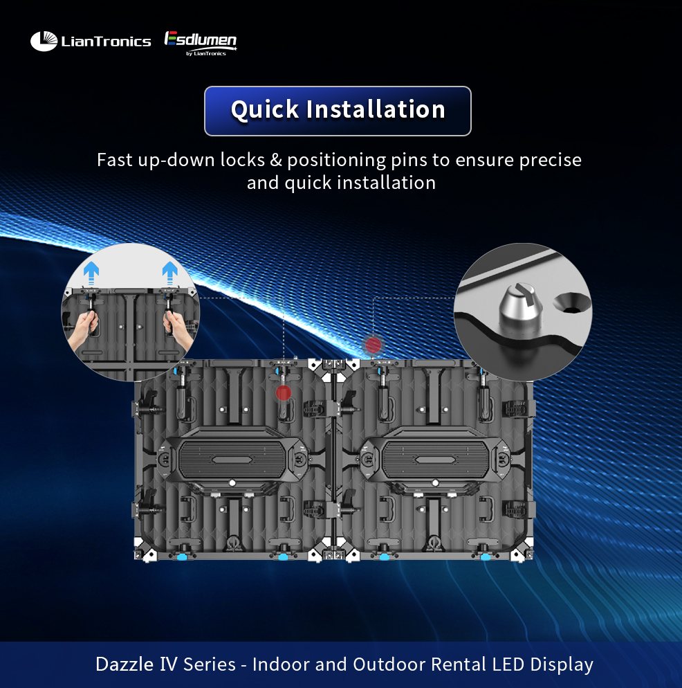 EsdlumenLED's tweet photo. #NewProduct LianTronics Dazzle Ⅳ Series -- Indoor and Outdoor Rental LED Display

Part 2/3: Creative Splicing &amp; Fast Installation
◆ Curved splicing
◆ Mixed splicing
◆ Quick installation
◆ Easy operation

#LianTronics #Esdlumen #leddisplay #rentalleddisplay #avtweeps https://t.co/xAqMofyO57